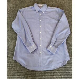 Peter Millar Mens XL Blue Long Sleeve Shirt Cotton Nanoluxe Button Down